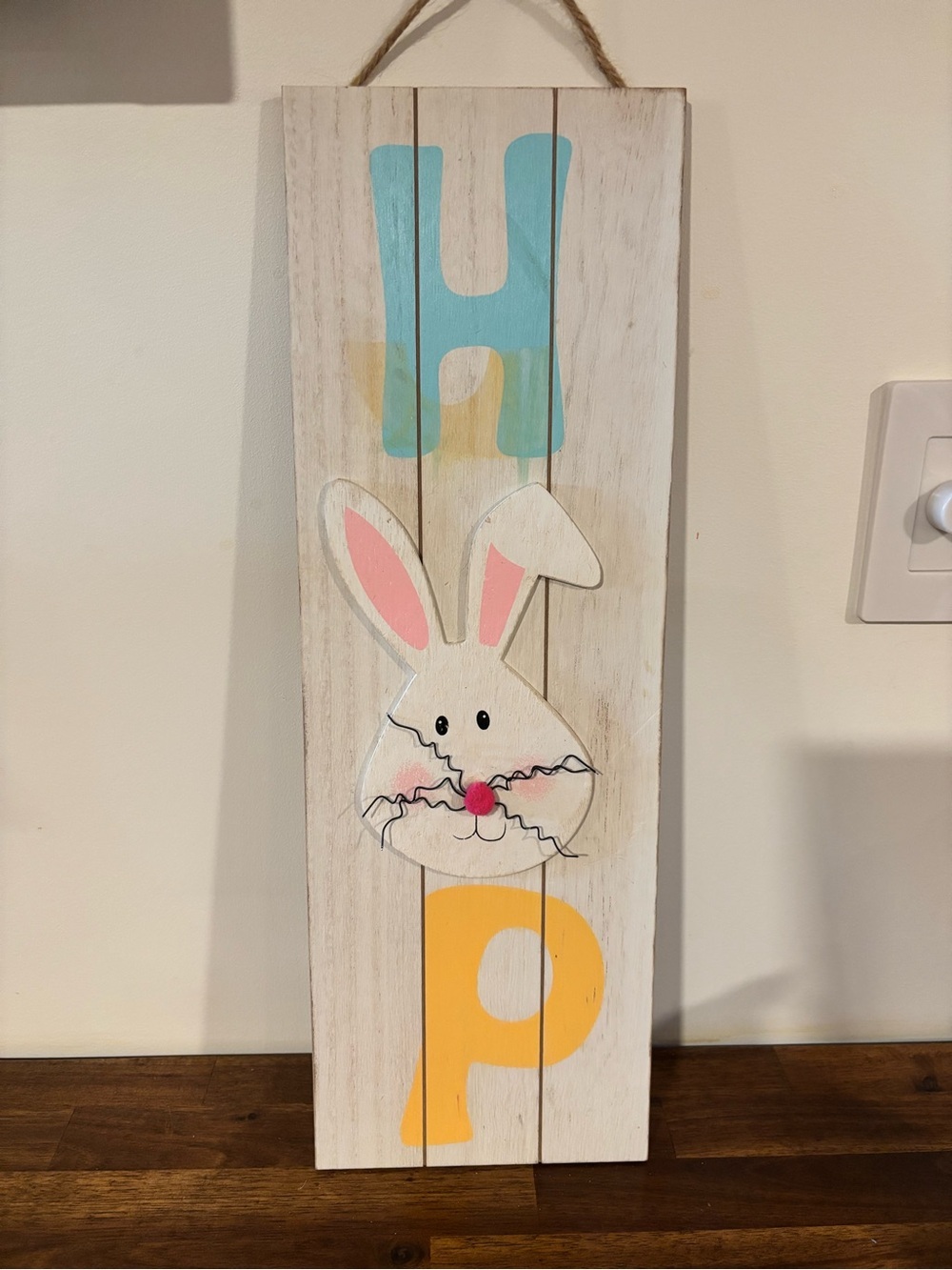 Easter Bunny “HOP” Wooden Wall Sign – Rustic Farmhouse Spring | Porch Decor - Picture 2 of 2